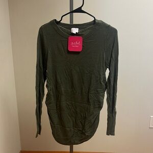 Maternity-Ingrid & Isabel Long Sleeve Olive Top